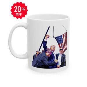 Trump Defiance [WPAP Art]  - Ceramic Mug (White, 11oz)